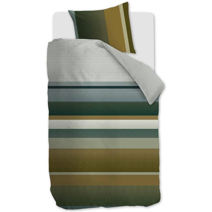 Beddinghouse Rhys dekbedovertrek - Eenpersoons - 140x200/220 cm - Groen