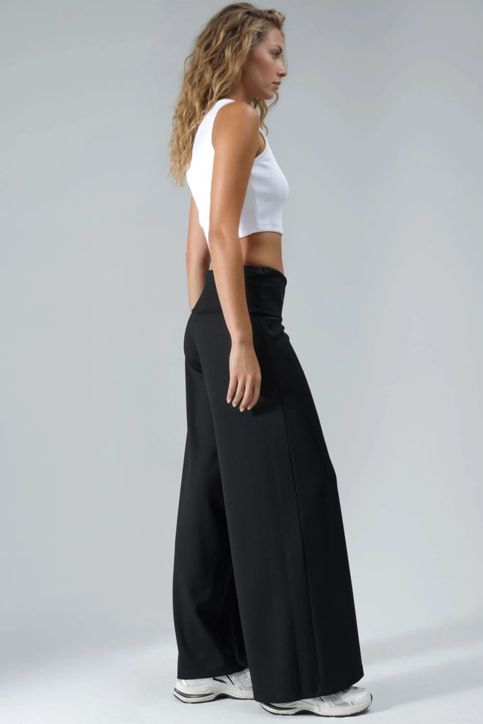 Modal Touch Vouw Taille Palazzo Broek
