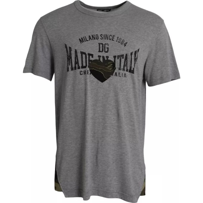 Made In Italy T-shirt Grijs Camo Hart