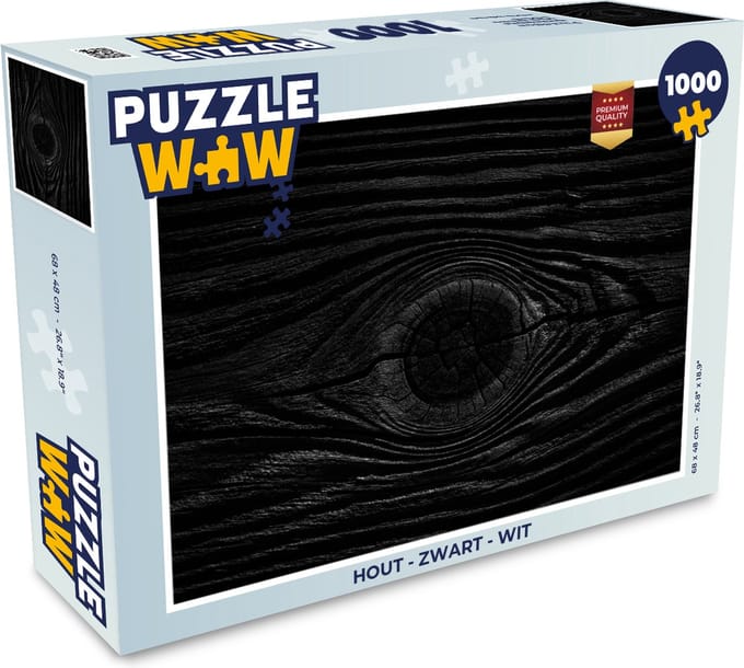 Puzzel Hout - Zwart - Wit - Design - Structuren - Legpuzzel - Puzzel 1000 stukjes volwassenen