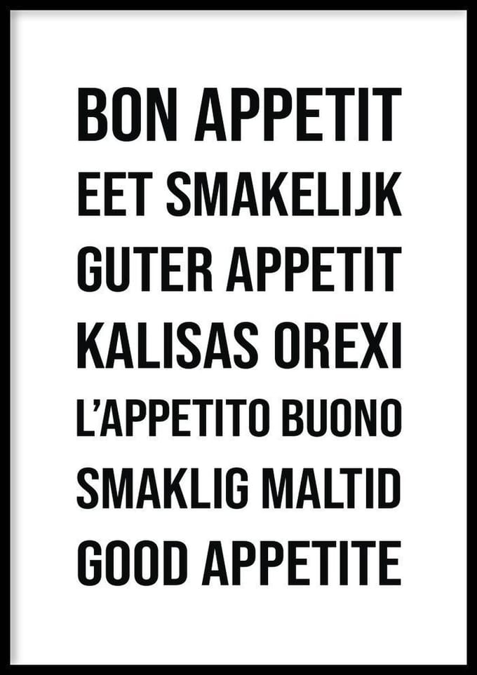 Poster Eet Smakelijk – 30x40cm – keuken poster - 210g Fotopapier