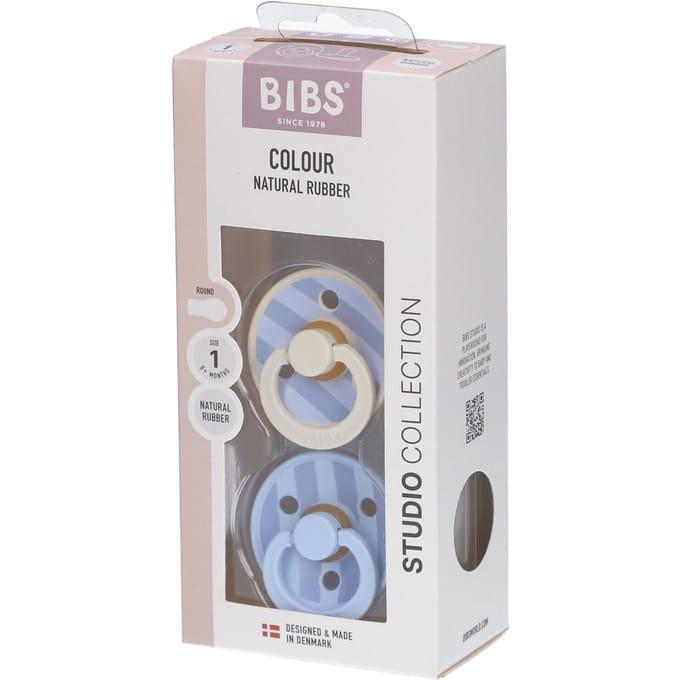 Bibs Studio Baby Blue/Dusty Blue 0-6 mnd 2 Stuks Fopspeen 11022103