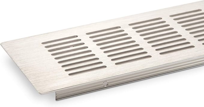 Geperforeerd Ventilatierooster 500 x 80 mm Roestvrij Staal Look