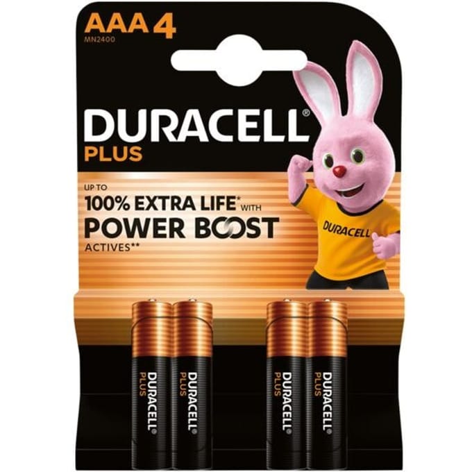 DURACELL® batterijen Plus, micro AAA, 1,5 V, 4 stuks