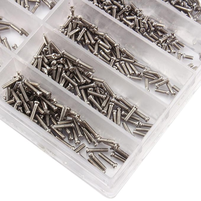 1000 stuks Roestvrijstalen Schroeven 1,6-5,5 mm Fr Micro Bril Horloge Reparatie Gereedschapskit blue