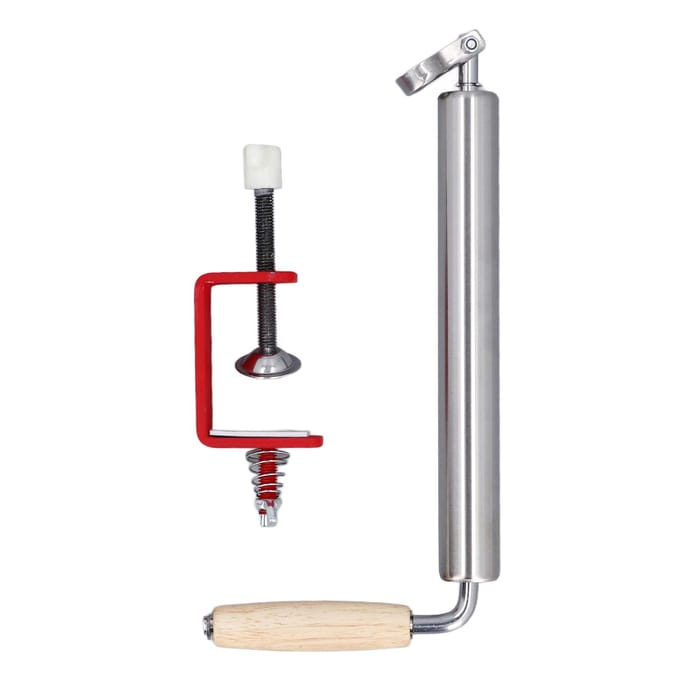 Deegroller RVS Arbeidsbesparend Multifunctioneel met Antislip Handvat Tafelklem Deeg S gray