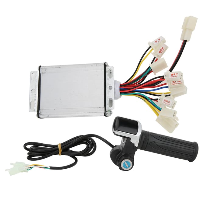 36V1000W Borstel E-bike Controller en Multifunctionele Duimgashendel Grip Set met Slot Elektrische Hoeveelheid Weergave white