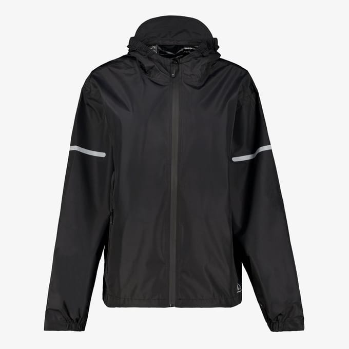 Mountain Peak heren dames regenjas met klep capuchon - Zwart - Maat S