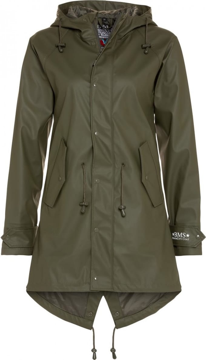 Olijf groene dames regenjas / parka HafenCity® van BMS 5XL