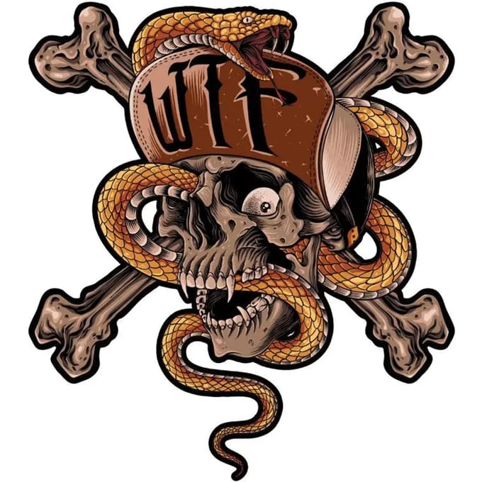 Motorfiets stickers Lethal Threat Mini Wtf Snake Skull