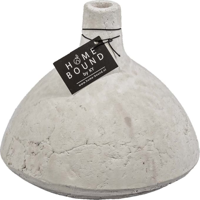 HomeBound by KY | Aardewerk vaas wit | 17x17x15cm | vaas wit aardewerk