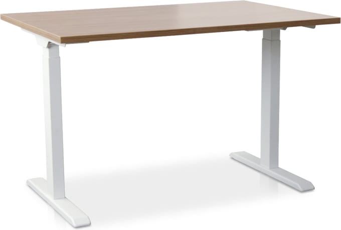 Zit-sta bureau snelslinger verstelbaar - MRC FAST FLEX | 140 x 80 cm | frame wit - blad havanna