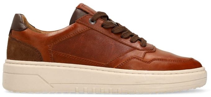 No Stress - Heren - Cognac leren sneakers - Maat 41