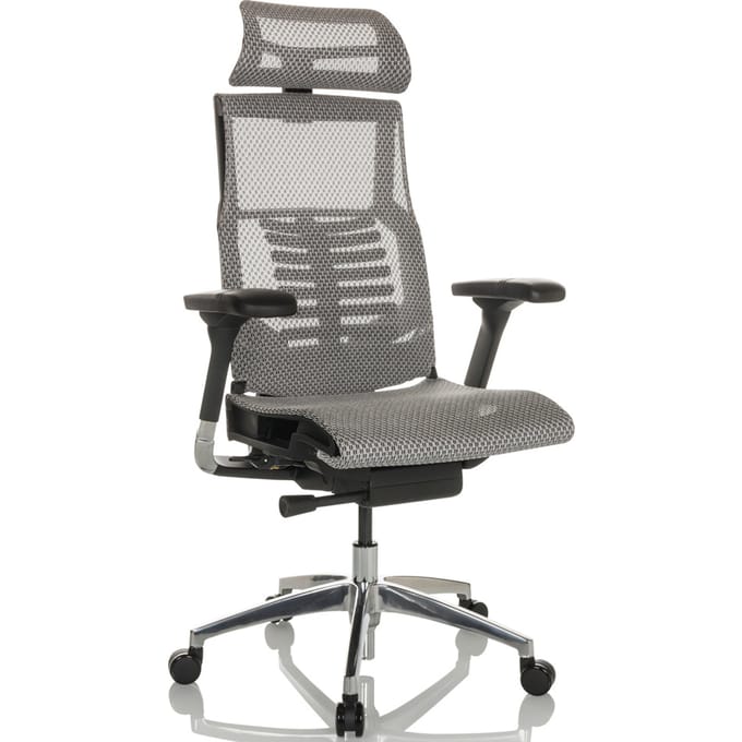 Bureaustoel / Directiestoel POFIT GEN2 Netstof lichtgrijs hjh OFFICE