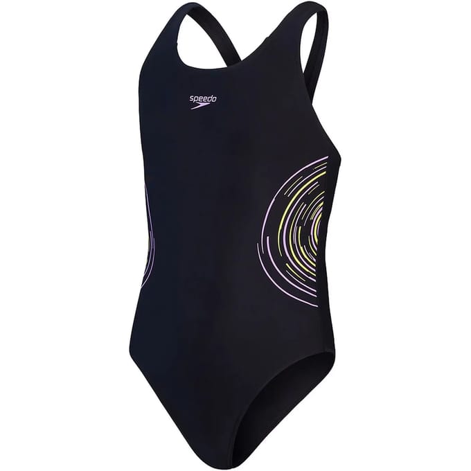 Speedo Placement Muscleback Zwart/Paars Sportbadpak - Maat 128