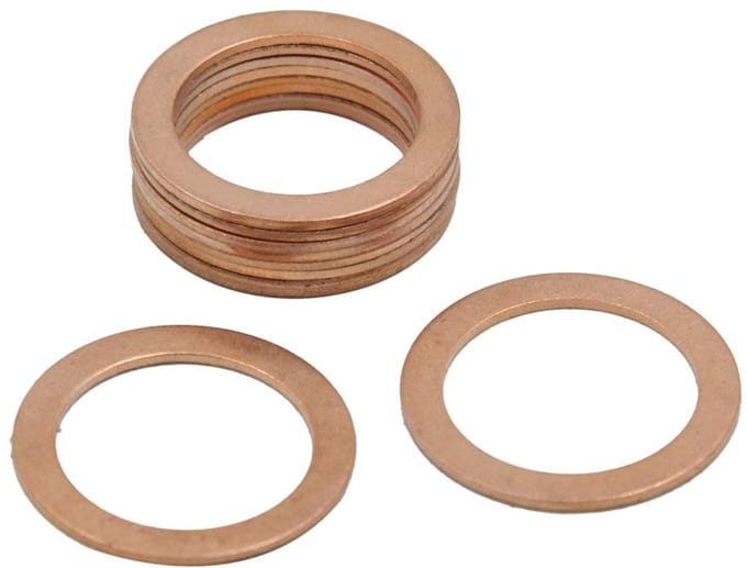 sourcing map 10st Koperen pakking 19mm Dia Interne Ring Koperen afdichting