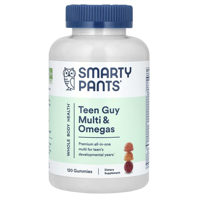 SmartyPants, Tienerjongen Multi & Omega, Sinaasappel, Kers, Citroen-Limoen, 120 gummies