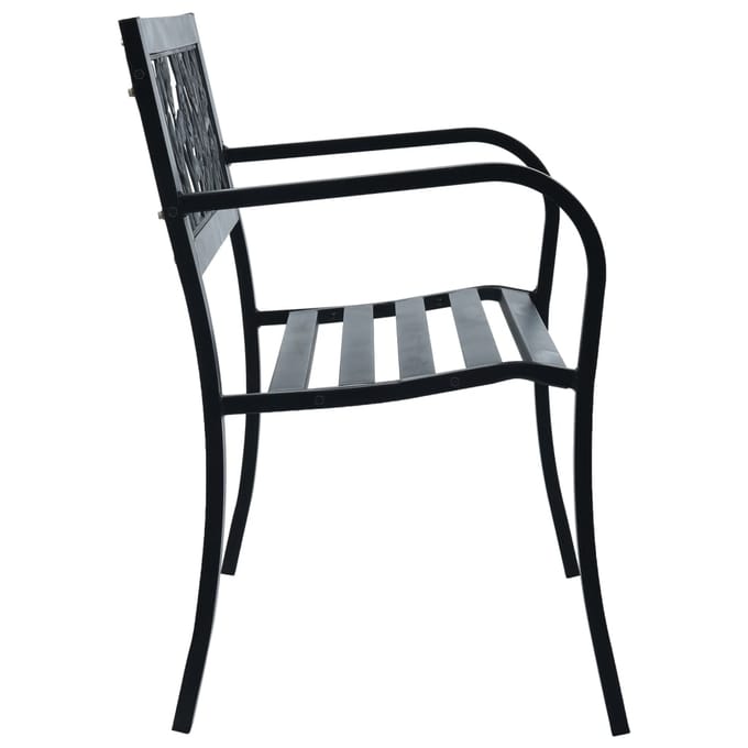 vidaXL - Tuinbank - 125 - cm - staal - zwart
