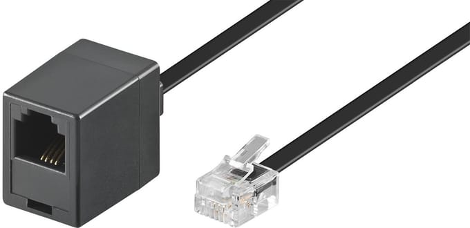 Pro Modular telephone extension cable - Zwart - 6m