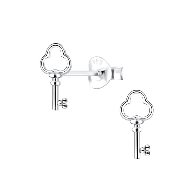 Joy|S - Zilveren sleutel oorbellen - 5 x 10 mm