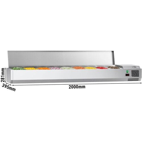 GGM Gastro Kühlaufsatzvitrine ECO - 2000x395mm - 9x GN 1/3 Zilver