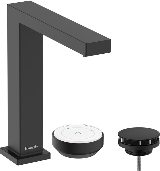 hansgrohe Tecturis E - Wastafelkraan - 2-gats - CoolStart energiebesparend - Met waste - 150mm maat - Mat Zwart