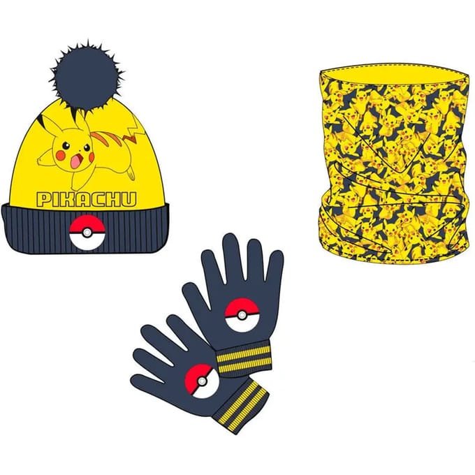 sjaal, muts en handschoenen Nintendo Pokémon Pikachu