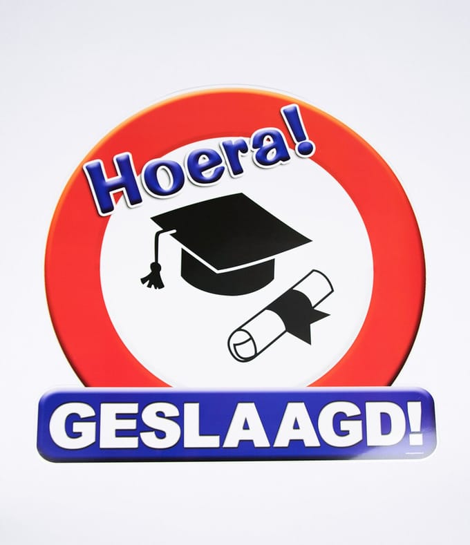 Huldeschild - Geslaagd school
