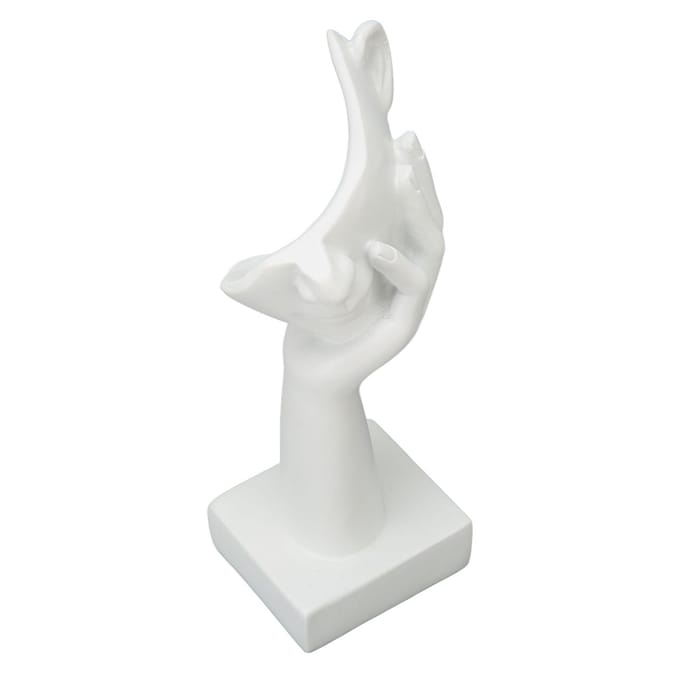 Statue Visage Penseur Résine Sculpture Visage Figurine Décorations de Table pour Salon Chambre Bureau white