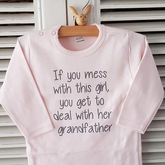 romper baby met tekst meisje roze opa