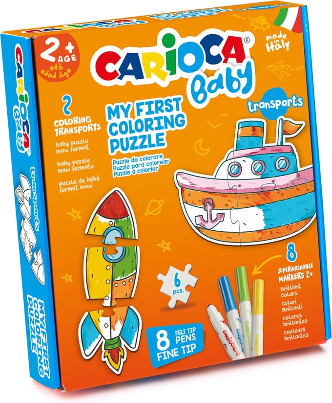 Carioca Coloring Puzzle Tranports BABY