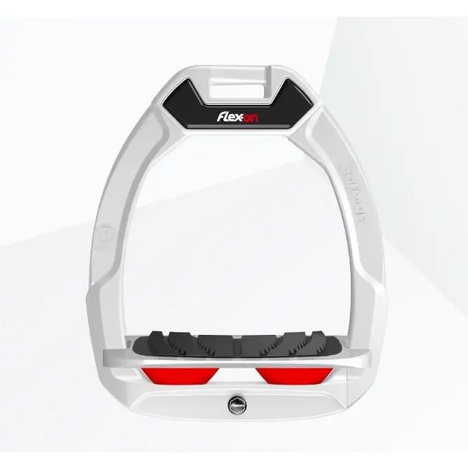 Veiligheidsequitation stijgbeugels Ingelend Grip Wit/Grijs/Rood Flex-On Safe-On