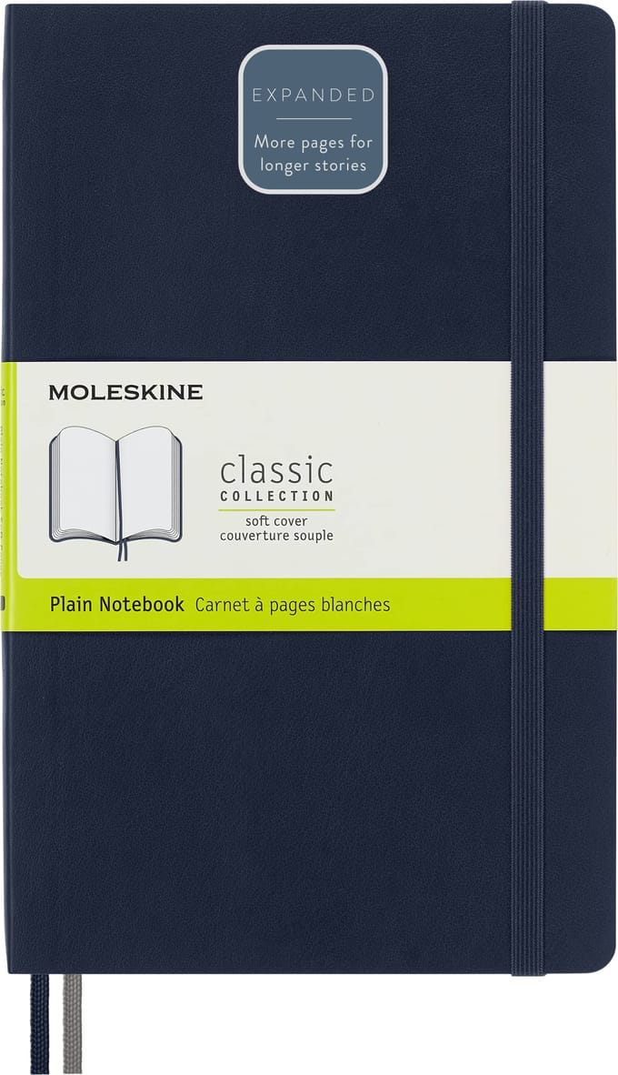 Carnet Moleskine Classique Étendu Grand Format x Saphir QP618EXPB20 (400pages), Broché, Uni, (13 cm 21 cm), Bleu,