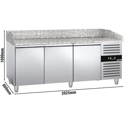 GGM Gastro Pizzakühltisch ECO - 2000x800mm - mit 3 Türen Zilver