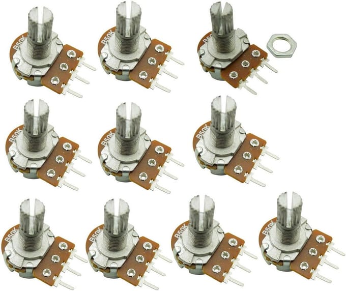 10 Stuks 1K Ohm Rotary Potentiometer met Lineaire Taper en 15mm Basis