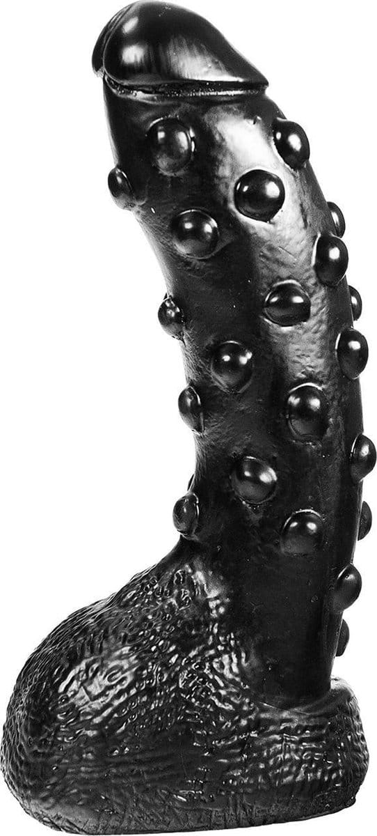 Dark Crystal Dildo met noppen 22 x 5 cm - zwart