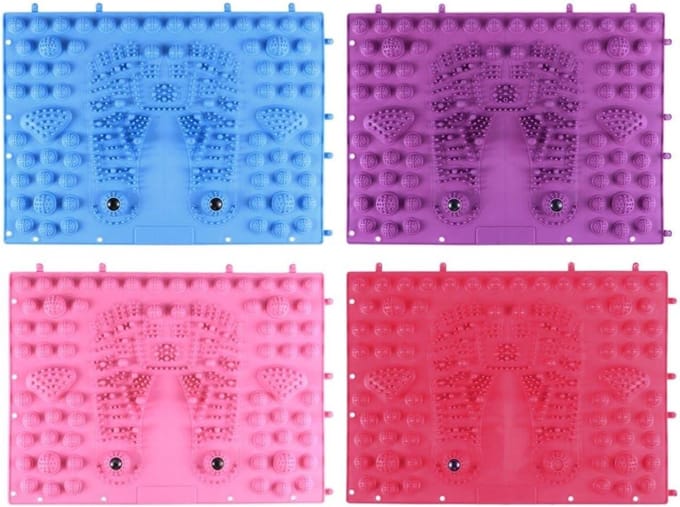 Voetmassage Mat - Stimulator Pads - Ontspanning Thuis - Oneffen Massageoppervlak - 39 x 39 cm - Blauw