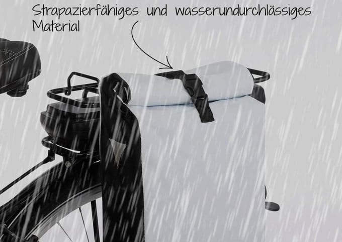 Famanu Bagagedragertas, fietstas, waterdicht, 18 liter, wit