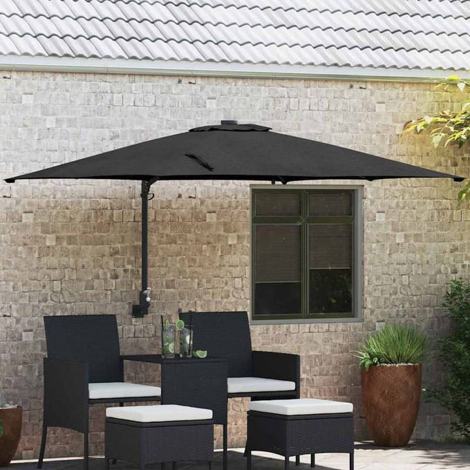 vidaXL - Tuinparasol - Zwart - 248,5 - x - 247,5 - x - 160 - cm - Polyester - en - Staal