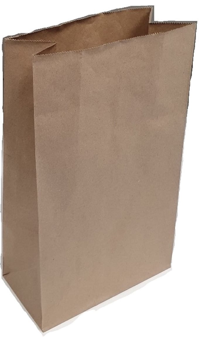 Blokbodemzakken Kraft 60grs 17x8,5x28cm (100 stuks) | Uitdeelzakjes