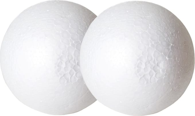 Gerimport Piepschuim ballen/bollen- 2x - D15 cm - wit - DIY hobby/decoratie bal