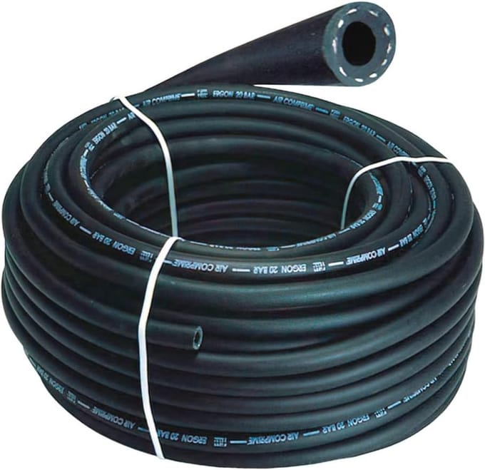 Zwarte Persluchtslang 6 x 14 mm - 20 Bar - 50 Meter Rol