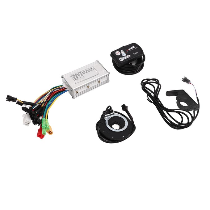 Elektrische Fiets Motor Controller Kit Borstelloze Motor Sinusgolf Controller Booster Duim Gashendel black