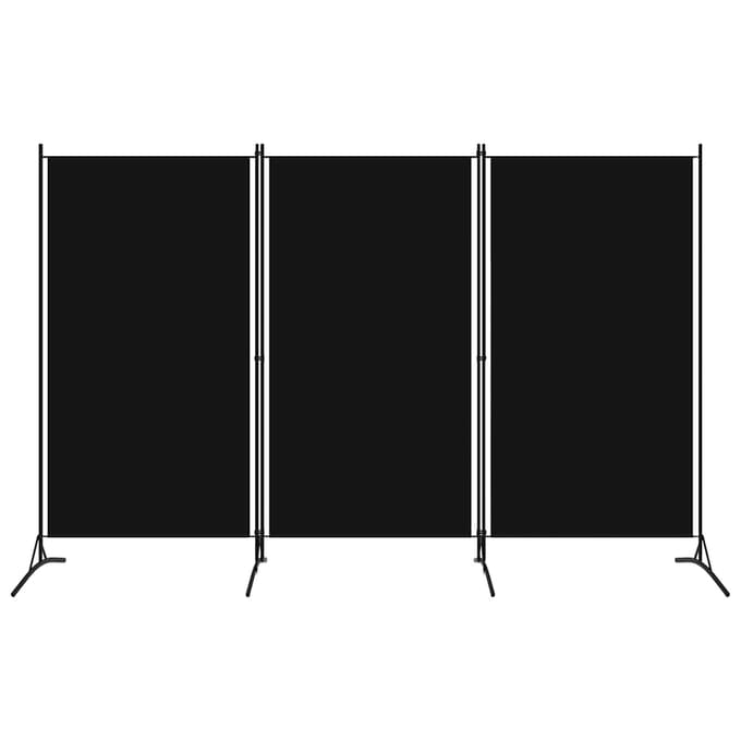 vidaXL - Kamerscherm - met - 3 - panelen - 260x180 - cm - zwart