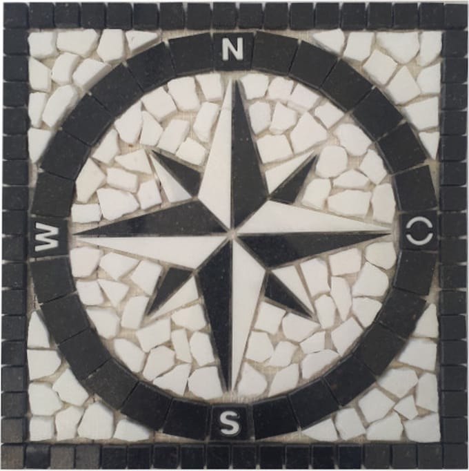 Mozaiek tegel - windroos - 30 x 30 cm - Star Galaxy - 065