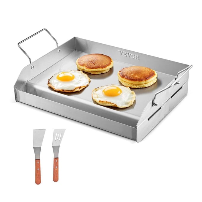 Plancha Plate 17x13 pouces Acier Inoxydable Plaque Universelle pour Grill BBQ Ustensile de Cuisine