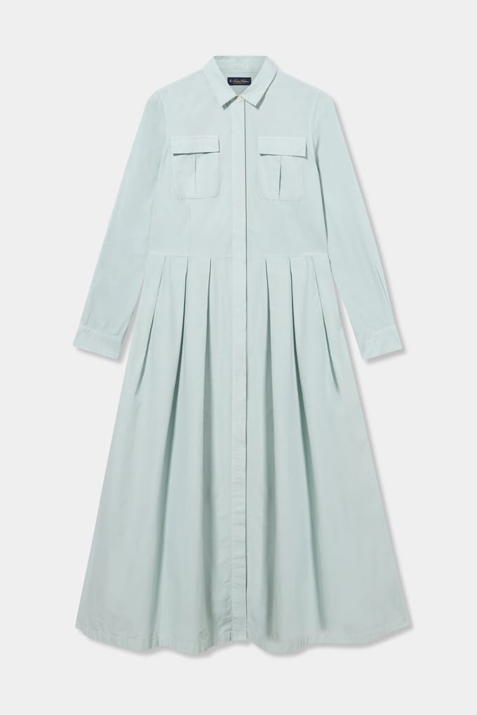 Brooks Brothers Shirt Dress W/pockets Cotton Sage Größe: L | Maxikleider Outlet | Damen | Grün