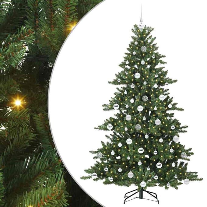 vidaXL - Kunstmatige - Hinged - Kerstboom - Groen - 180 - cm - PVC - en - Staal