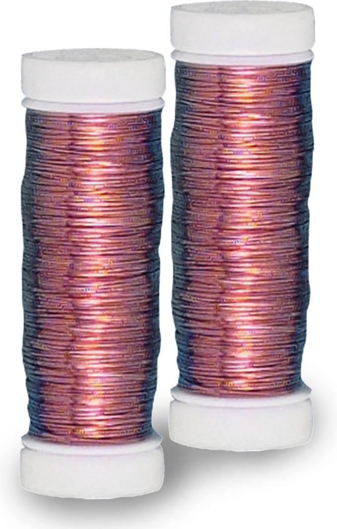 Rayher Bloemendraad of ijzerdraad - 2x - koper - 0.4 mm dik - 100 meter snoer - metaaldraad - bindmaterialen