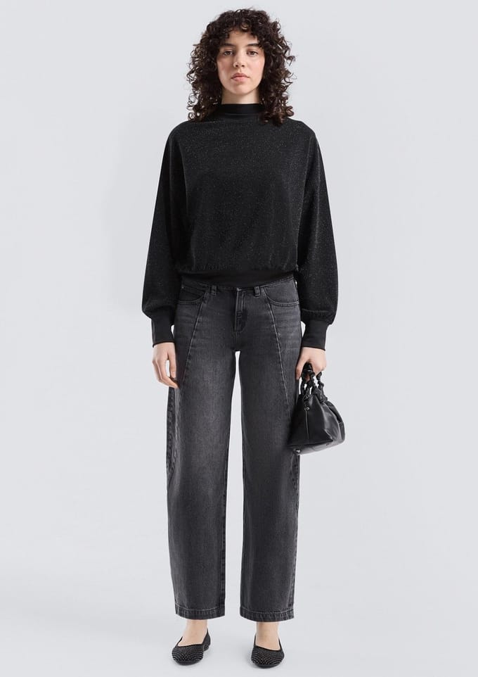 Q/S designed by - Dames sweater - Maat S - Vrouwen - ZWART - polyester